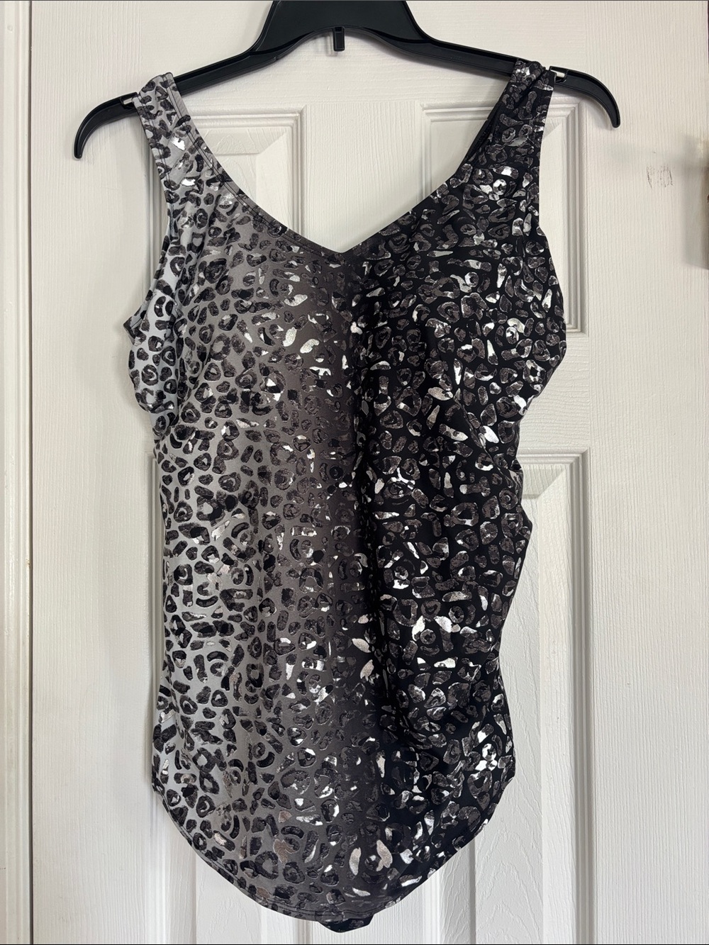 Foiled Leopard Print Sarong Swimsuit
